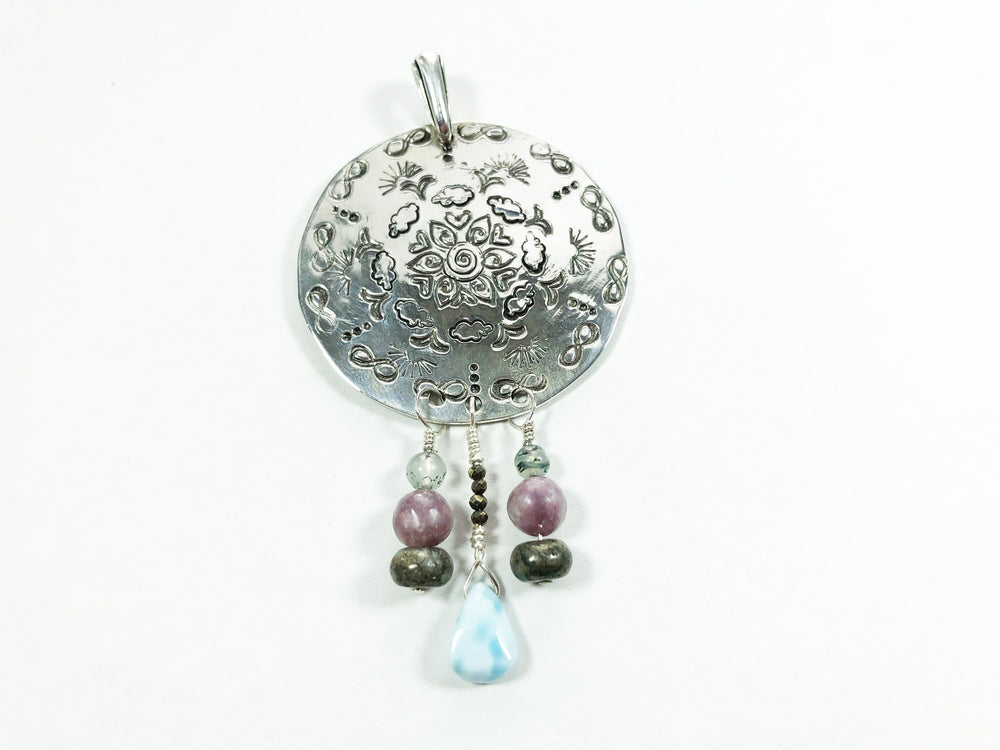 Uplifting Silver Mandala Pendant