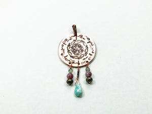 Uplifting Copper Mandala Pendant