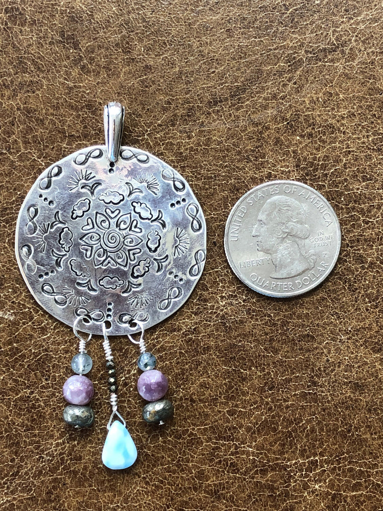 Uplifting Silver Mandala Pendant