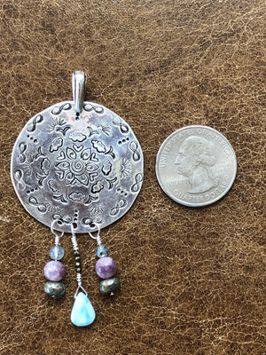 Uplifting Silver Mandala Pendant