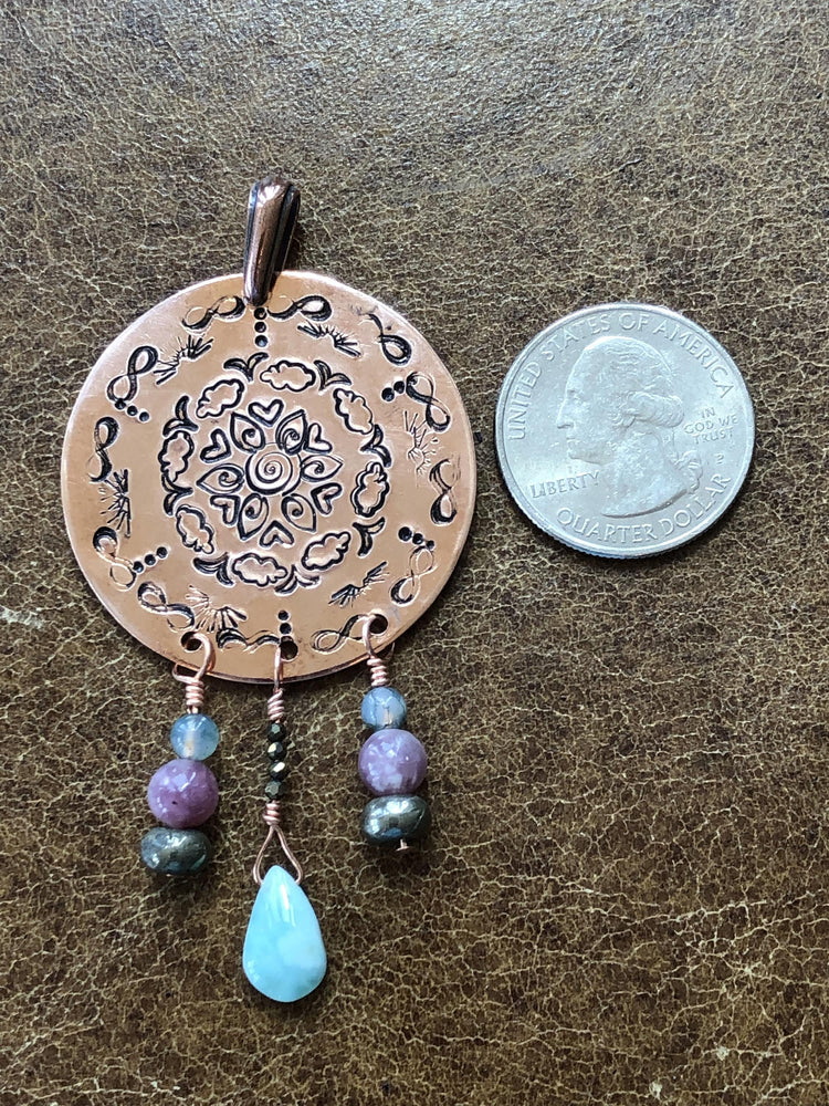 Uplifting Copper Mandala Pendant