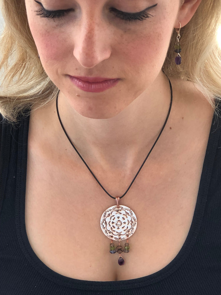 New Beginnings Copper Mandala Pendant