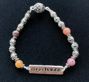 
            
                Load image into Gallery viewer, Reversible Custom Word Gemstone Bracelet
            
        