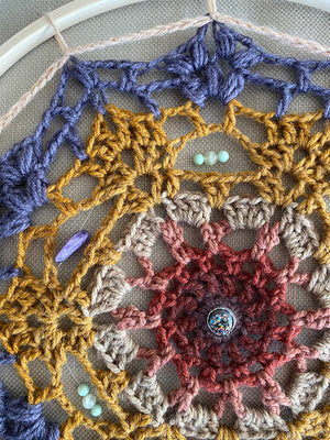 Sweet Dreams Crocheted Dreamcatcher- Medium